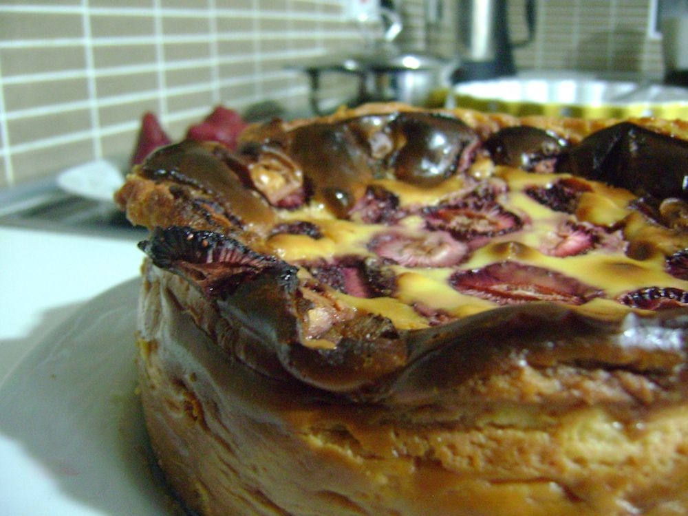 Torta de Ricota e Morango da Dona Frida R. da Silva