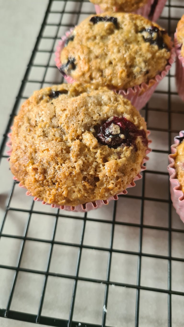 Muffin de Banana e Mirtilo Delicitas