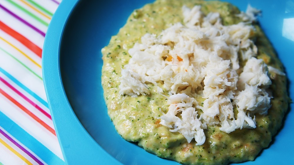 Filé de Peixe com Vegetais e Queijo Cheddar para Bebês