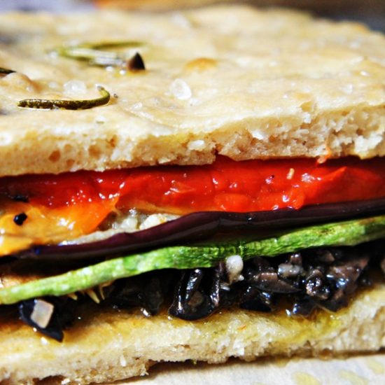 Sanduíche Vegano de Focaccia
