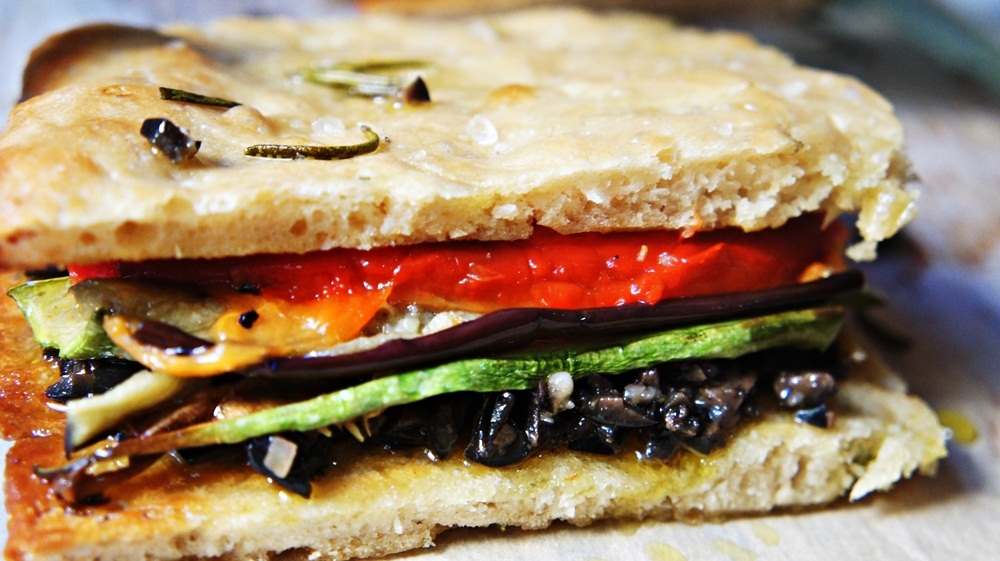 Sanduíche Vegano de Focaccia