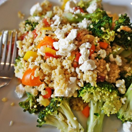 Receita de Salada de Trigo com Queijo Feta
