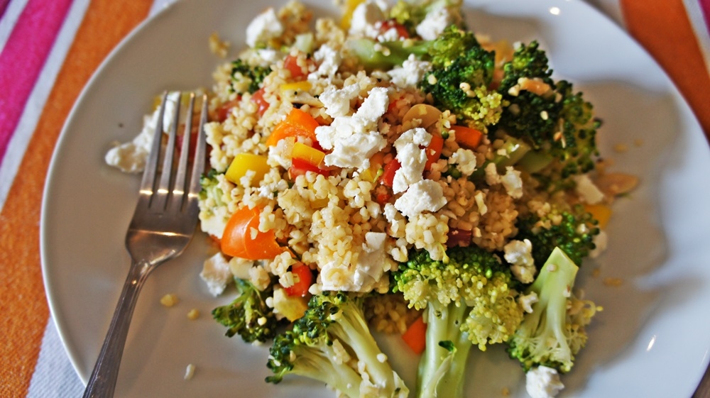 Receita de Salada de Trigo com Queijo Feta