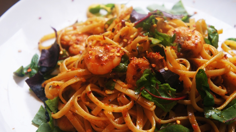 Receita de Linguine com Camarão do Jamie Oliver