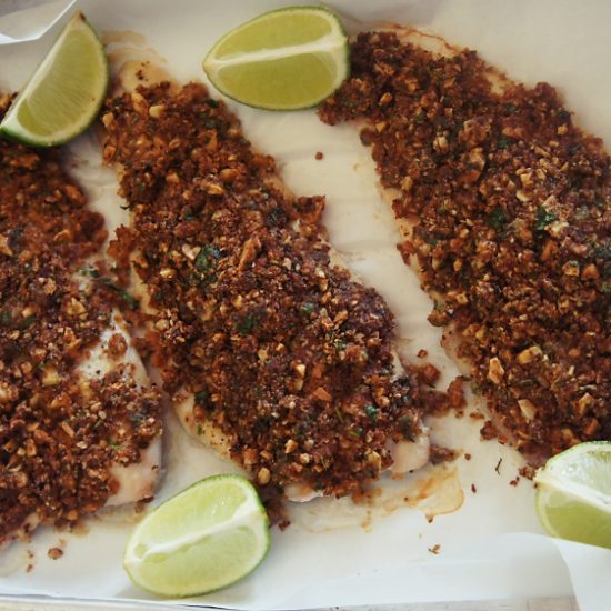 Receita de Truta com Crosta de Caju