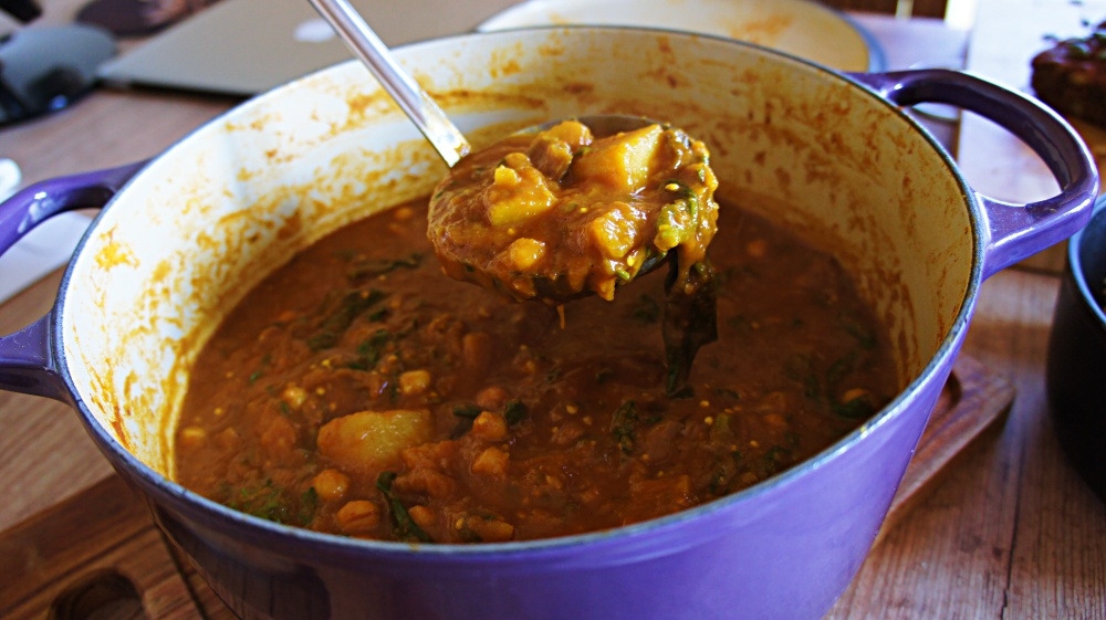 Receita de Ensopado de Legumes com Espinafre e Grão de Bico