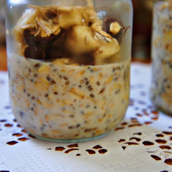Receita de Pudim de Chia com Banana, Chocolate e Aveia