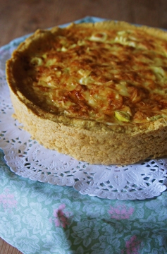 Receita de Quiche de Alho-Poró com Massa de Grão-de-Bico