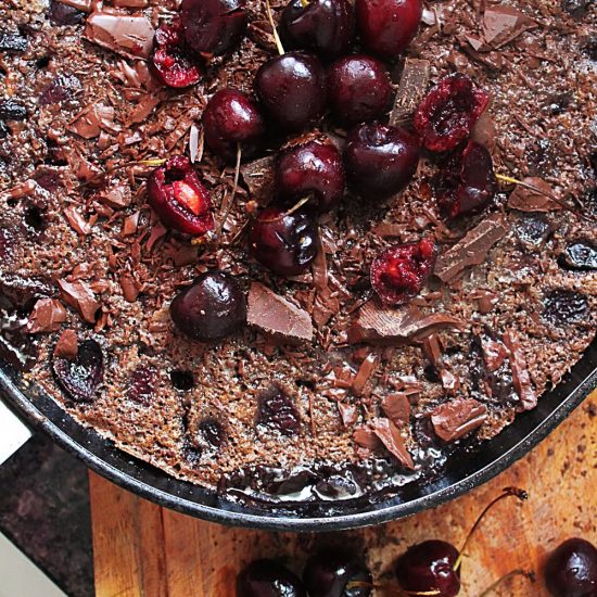 Receita de Clafoutis de Chocolate e Cereja
